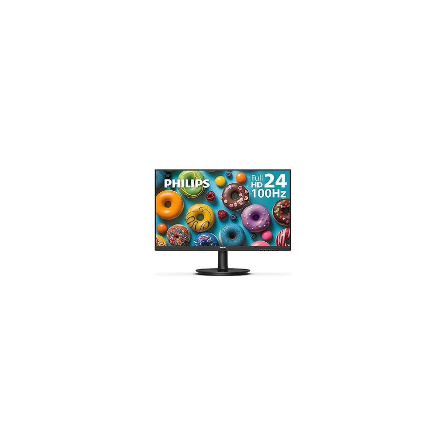 Philips 24 Inch Computer Monitor FHD 100Hz VA VESA Flicker-Free, 241V8LB | 1920×1080 LED Monitor, 4ms GtG, Adaptive Sync, HDMI 1.4, Tilt Adjust, Low Blue Light, 4yr Advance Replacement Warranty