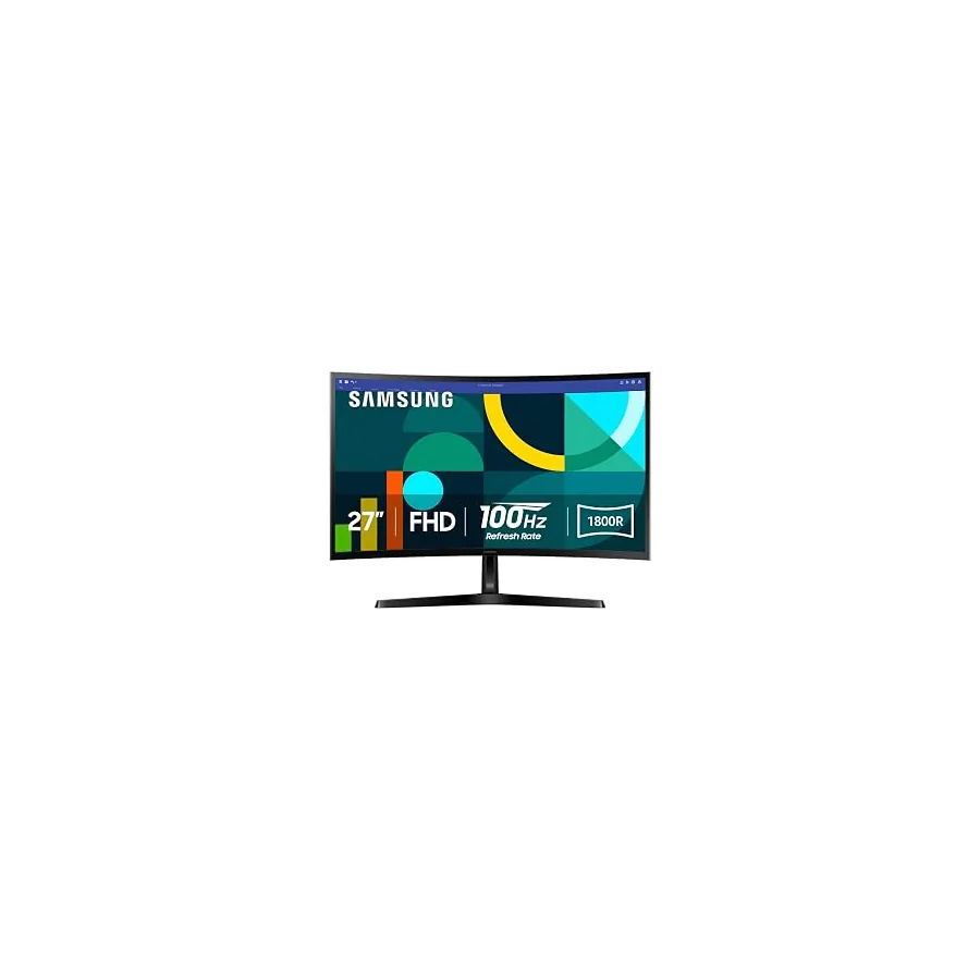 Samsung 27" Essential S3 (S36GD) Series FHD 1800R Curved Computer Monitor | 100Hz, Game Mode, Advanced Eye Comfort, HDMI and D-sub Ports (LS27D366GANXZA)