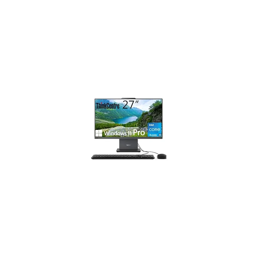 Lenovo ThinkCentre All-in-One Desktop Computer, 27" FHD IPS Display, 8-core Intel Core i5-13420H, 16GB DDR5, 512GB SSD, Wi-Fi 6, USB-C, HDMI in&Out, Wired KB&Mouse, Windows 11 Pro