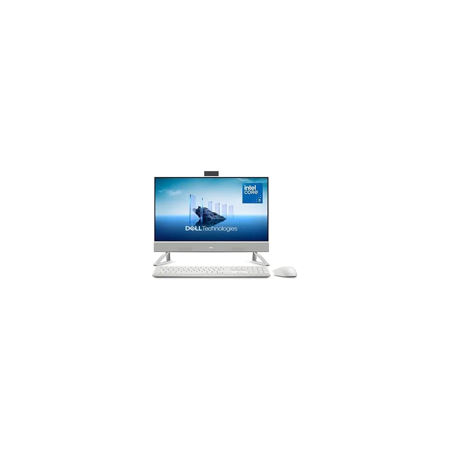 Dell 23.8" All-in-One Desktop, FHD, Intel Core 3 100U, Windows 11 Home | Intel Graphics, 512GB SSD, 8GB, Wi‑Fi 6E, Bluetooth, Keyboard & Mouse, Dolby Atmos Speakers, EC24250