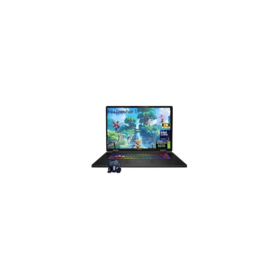 msi Crosshair 18" AI Gaming Laptop, Intel Ultra 9 275HX, GeForce RTX 5070 | 18" QHD+(2560 x 1600)240Hz Display, 32GB RAM DDR5, 1TB SSD, Windows 11 Pro, RGB Backlit KB, Wi-Fi 6E