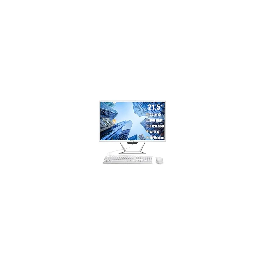 suevery All-in-One Desktop Computer,Core i5 AIO Gaming pc,HD Webcam | 21.5 1080P Display,16GB RAM 512GB SSD, , WiFi 6, Business All in One for Home Office Daily Use with Keyboard & Mouse