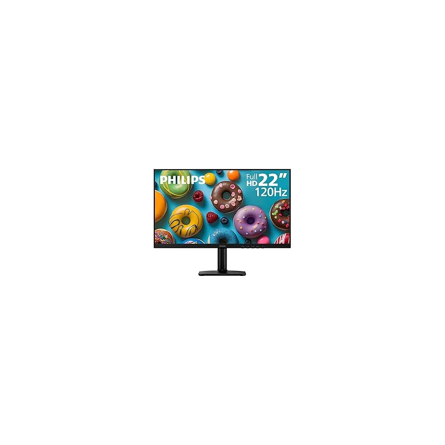 Philips 22 Inch Computer Monitor FHD 120Hz Overclocked IPS VESA, 22E2N1100 | 1920×1080 LED Monitor, 1ms MPRT, Adaptive Sync, HDMI 1.4, VGA, Flicker-Free, Low Blue Light, 4yr Advance Replacement Warranty