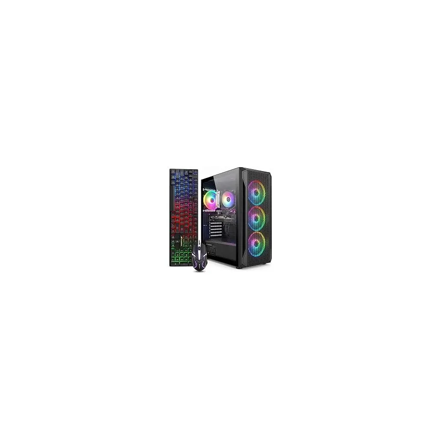 STGAubron Gaming PC Desktop,Core I7,RTX 3060Ti 8G,16G RAM,512G SSD | Gaming Computer Tower for Streaming,Video Editing,Home,School,I7 up to 3.9GHz,ARGB Fan,WiFi 6,BT 5.0,4K DP,HDMI,Win11 Home