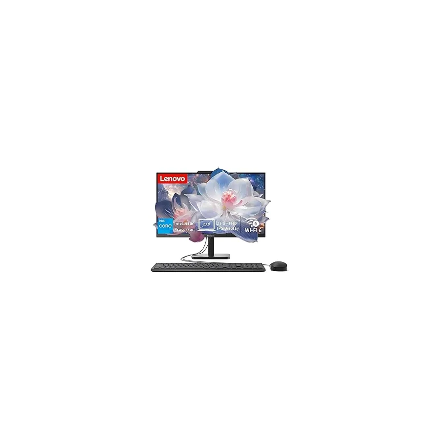 Lenovo IdeaCentre All-in-One Desktop Computer, 8GB RAM 512GB SSD | Intel 4-Core Processor, 24" FHD Anti-Glare IPS Display, Wi-Fi 6, Bluetooth 5.2, Windows 11, Everyday Use AIO