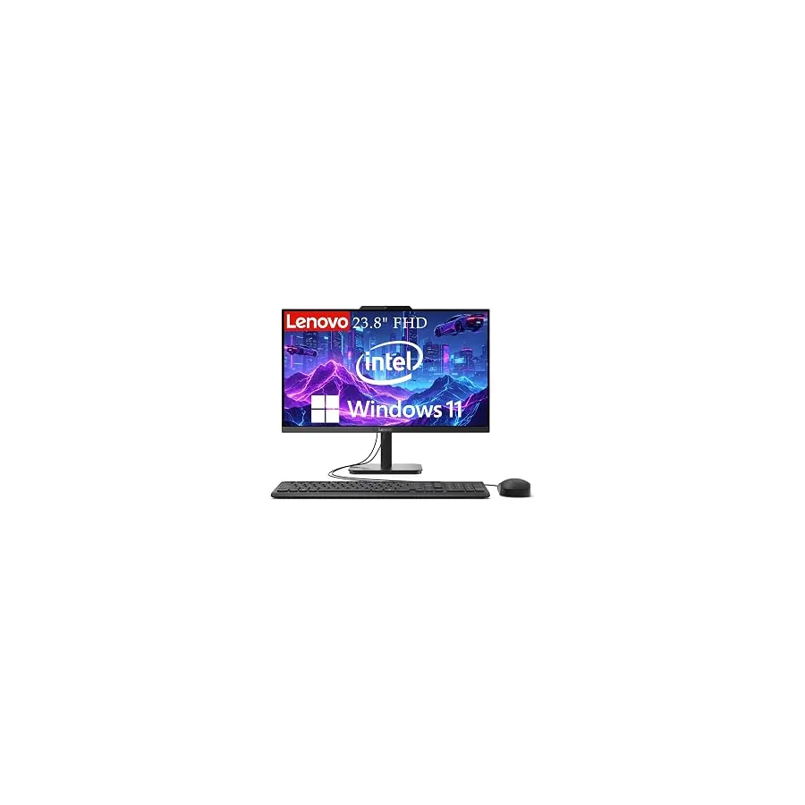 Lenovo IdeaCentre 24" FHD All-in-One Desktop, 16GB RAM 512GB SSD | Intel 4-Core Processor, Intel Graphics, Wi-Fi 6, Bluetooth 5.2, Windows 11, 2026 Edition