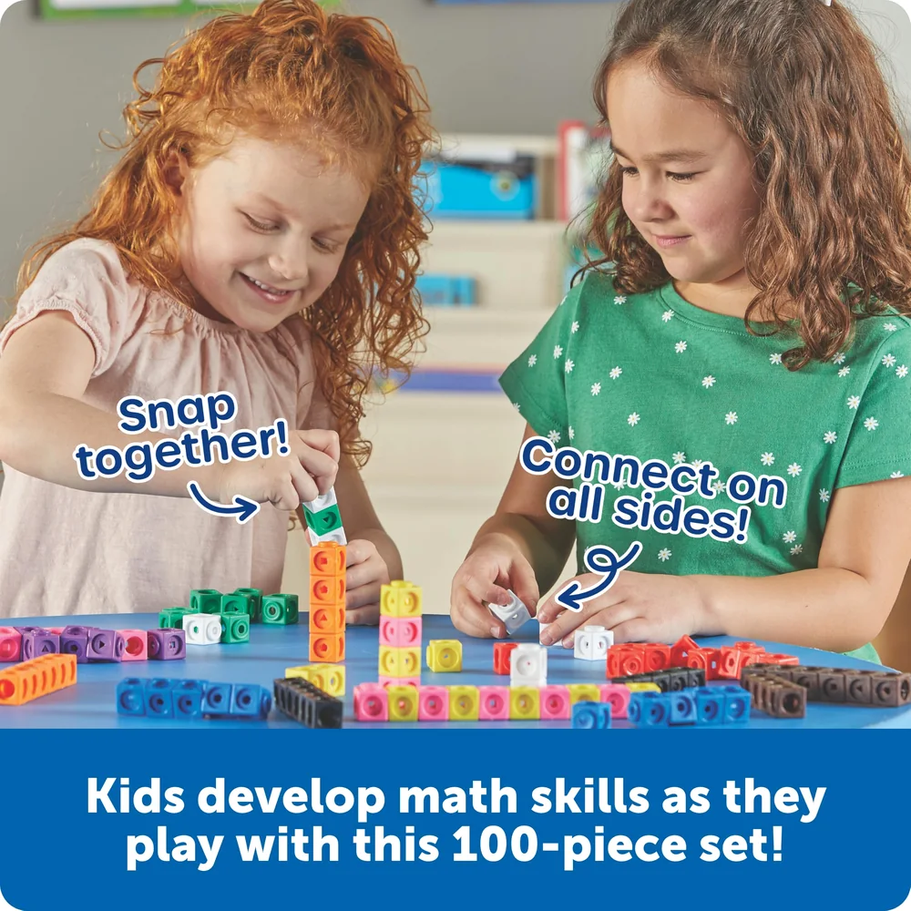 Learning Resources MathLink Cubes - Set of 100 Cubes, Ages 5+ Kindergarten, STEM Activities, Math Manipulatives, Homeschool Supplies, Teacher Supplies image 2