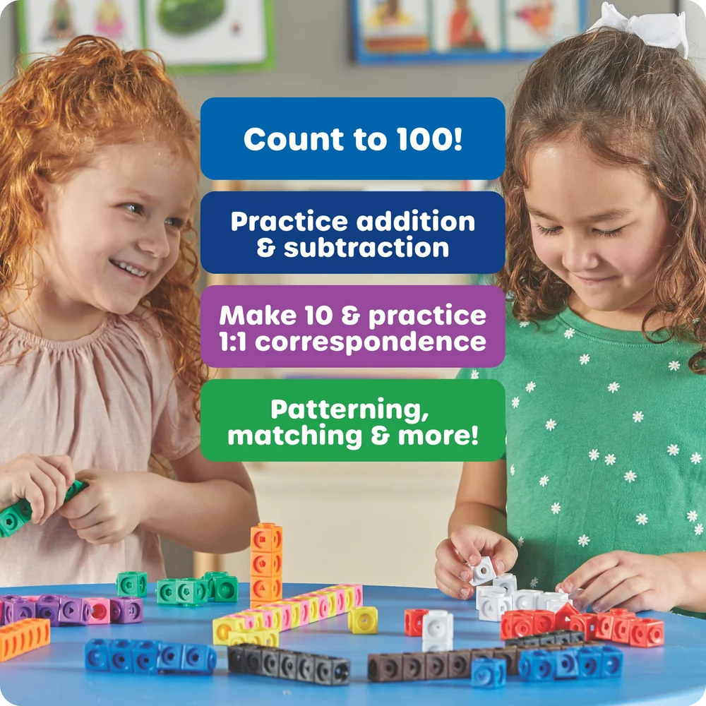 Learning Resources MathLink Cubes - Set of 100 Cubes, Ages 5+ Kindergarten, STEM Activities, Math Manipulatives, Homeschool Supplies, Teacher Supplies image 3