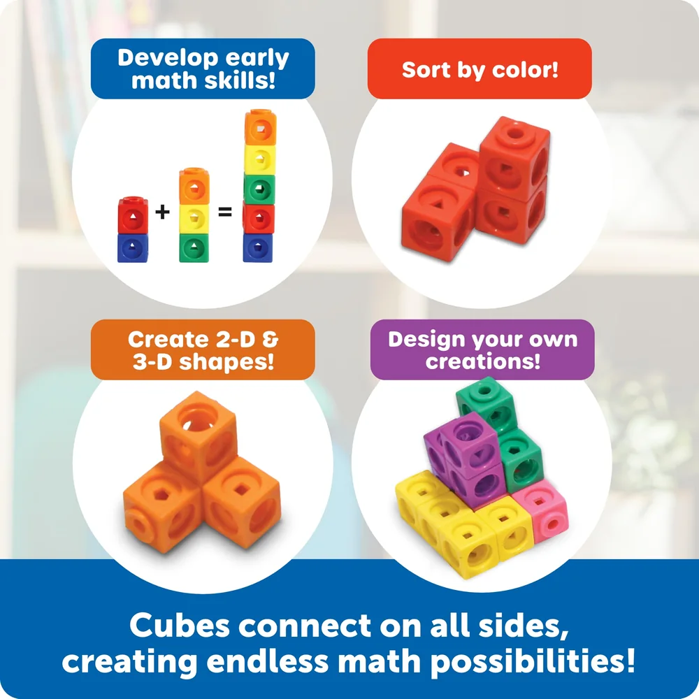 Learning Resources MathLink Cubes - Set of 100 Cubes, Ages 5+ Kindergarten, STEM Activities, Math Manipulatives, Homeschool Supplies, Teacher Supplies image 4