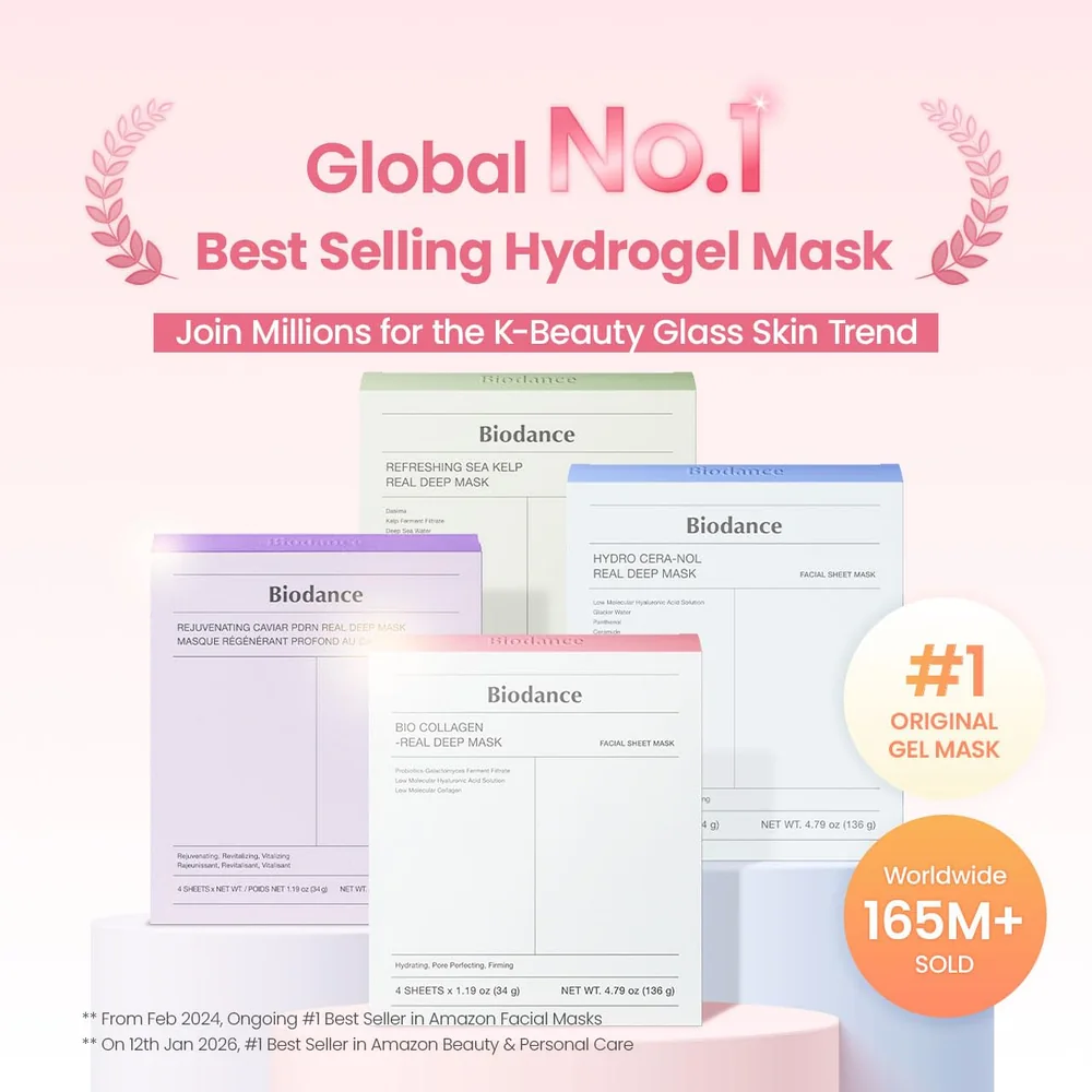 BIODANCE Bio-Collagen Real Deep Mask, Hydrating Overnight Hydrogel Face Mask, Pore Minimizing, Elasticity, Plumping, Travel Essentials & Self Care Gifts for Women, Korean Skin Care | 1.19oz(34g) x 4ea image 2