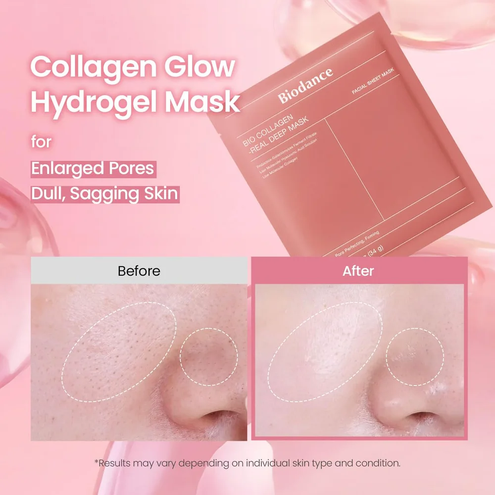 BIODANCE Bio-Collagen Real Deep Mask, Hydrating Overnight Hydrogel Face Mask, Pore Minimizing, Elasticity, Plumping, Travel Essentials & Self Care Gifts for Women, Korean Skin Care | 1.19oz(34g) x 4ea image 3