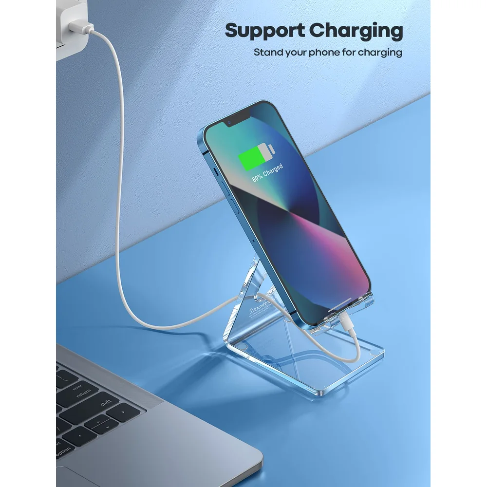 Lamicall Clear Acrylic Cell Phone Stand, Office Desk Decor Accessories image 3