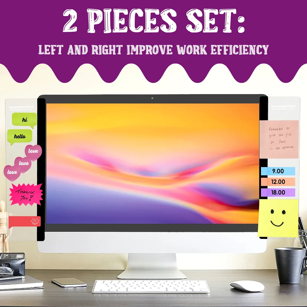 Office Desk Accessories 2pcs Computer Monitor Memo Board Office Supplies image 2