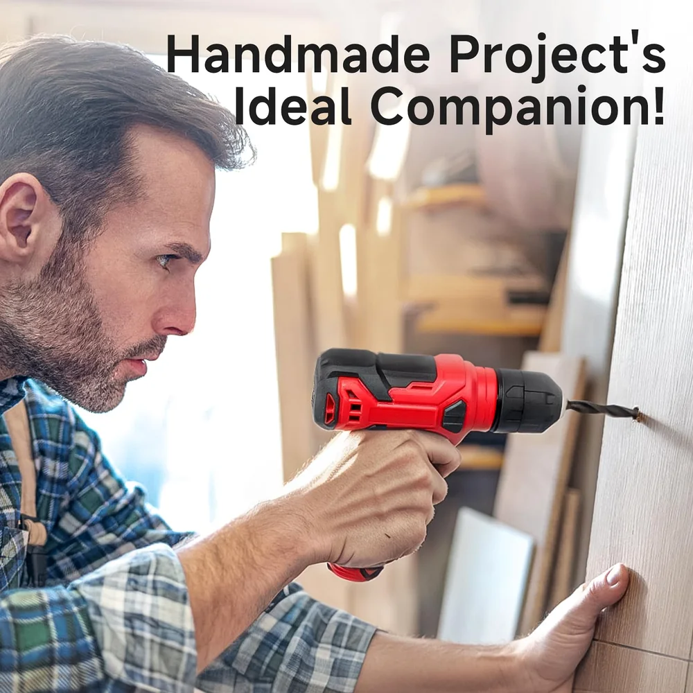 8V Cordless Drill Set, 132-Piece Home Tool Set for DIY & Home Improvement image 3