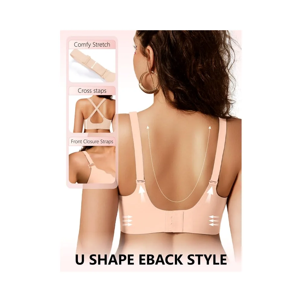 COCOMARTS Jelly Bras for Women No Underwire Wireless Push Up Bra Nude,XL image 3
