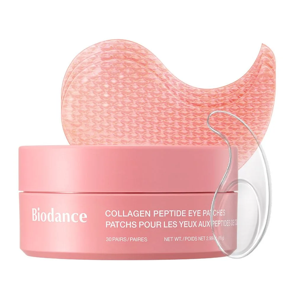 BIODANCE Collagen Peptide Eye Patches, Anti Wrinkle & Smile Line Patches for Face, Under Eye Mask for Fine Lines & Eye Bags, Travel Essentials & Self Care Gifts for Women, Korean Skin Care (60 Count)