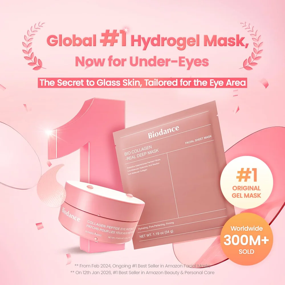 BIODANCE Collagen Peptide Eye Patches, Anti Wrinkle & Smile Line Patches for Face, Under Eye Mask for Fine Lines & Eye Bags, Travel Essentials & Self Care Gifts for Women, Korean Skin Care (60 Count) image 2