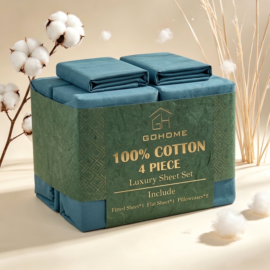Extra Deep Pocket 100% Cotton Sheet Set