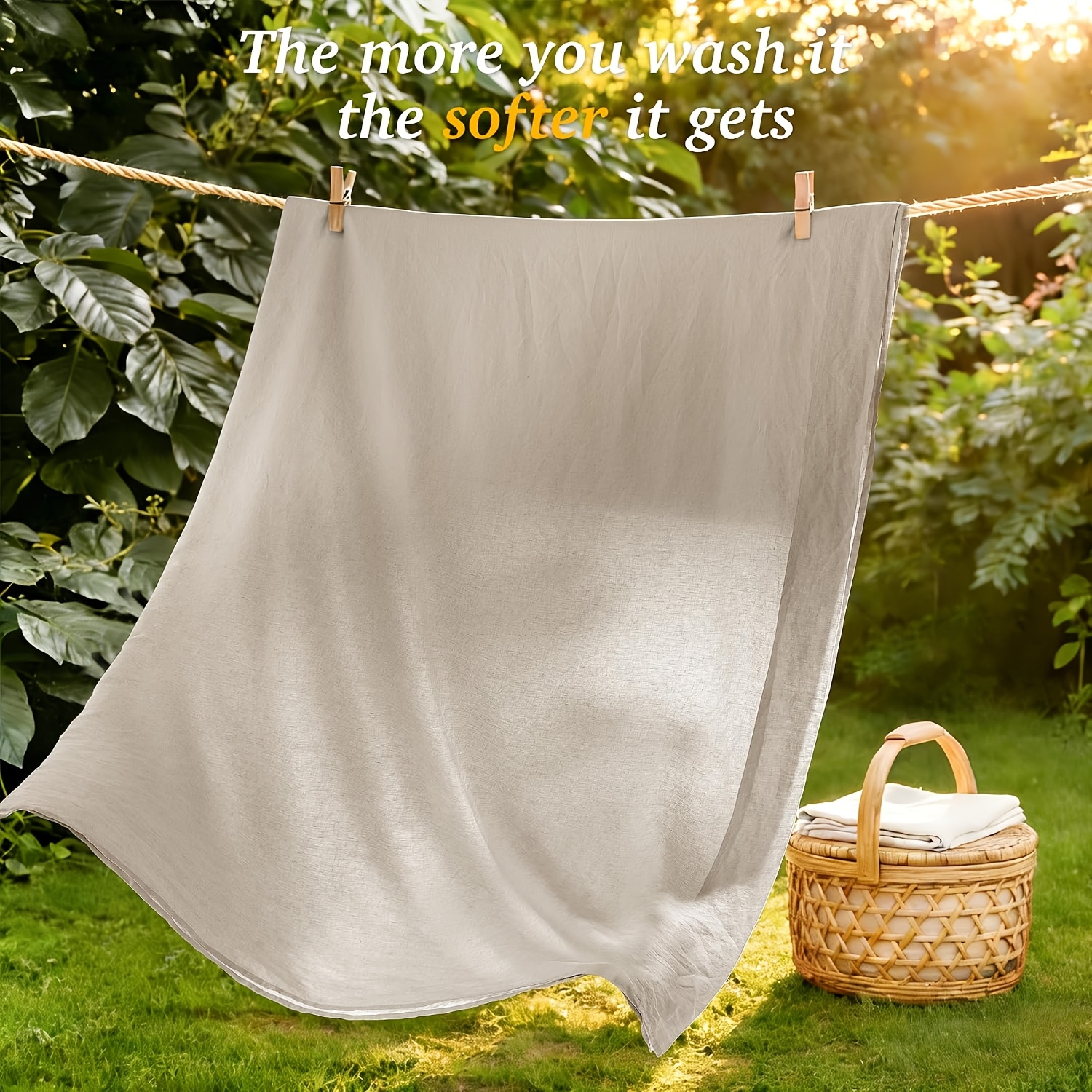 Linen blend sheet set package